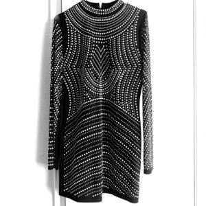 Mini Black Rhinestone dress with embellishments